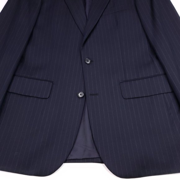 Brooks Brothers 39L Suit Navy Pinstriped Wool Mens - Picture 10 of 12